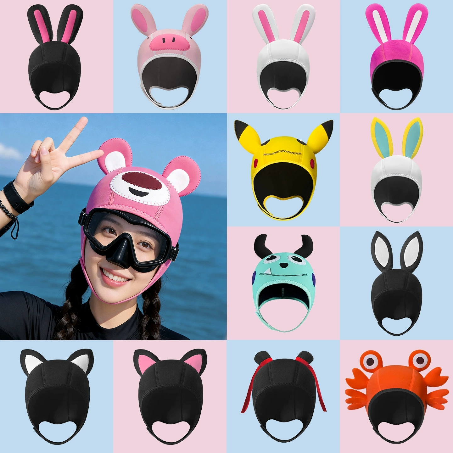 3mm Neoprene Cute Cartoon Ther - Aquatic Sports Cap review and price