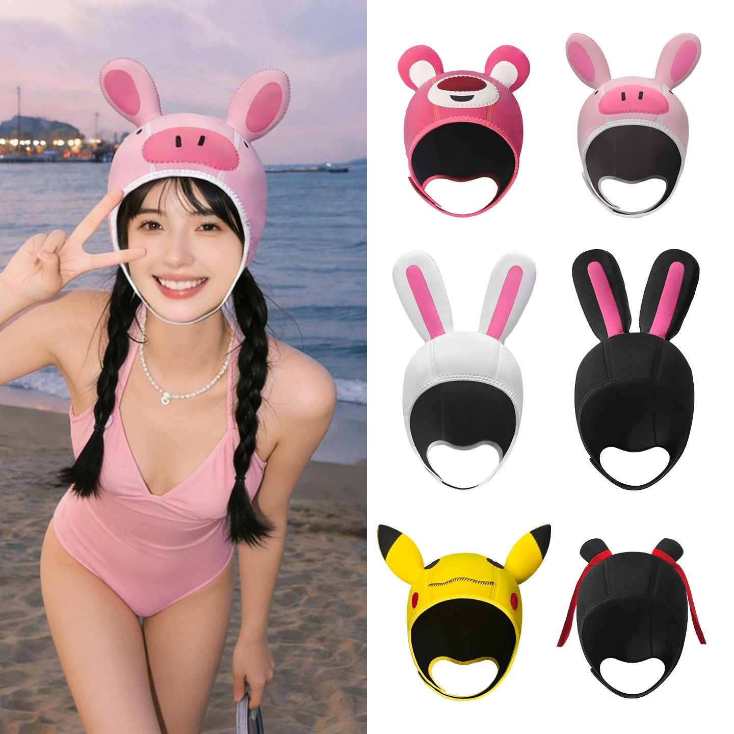 3mm Neoprene Cute Cartoon Ther - Aquatic Sports Cap review and price