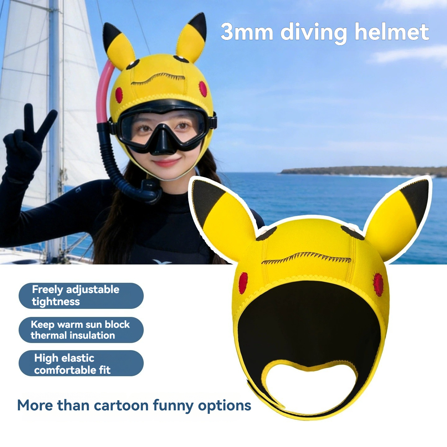 3mm Neoprene Cute Cartoon Ther - Aquatic Sports Cap review and price